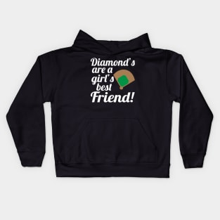 Diamonds Are A Girl's Best Friend - Baseball Kids Hoodie